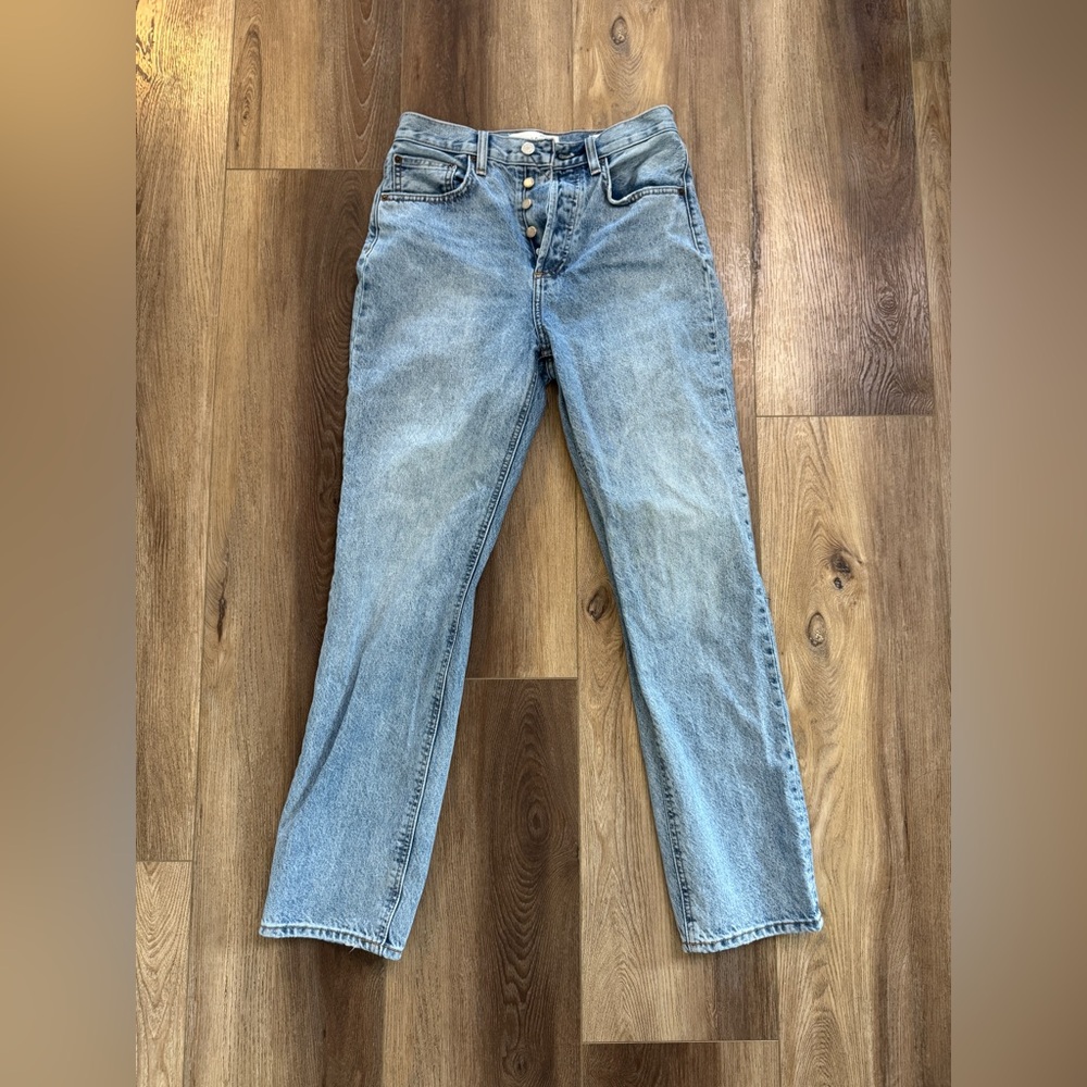 Denim Forum Light Blue Straight Leg Jeans